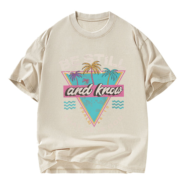 Be Still And Know Christian Washed T-Shirt