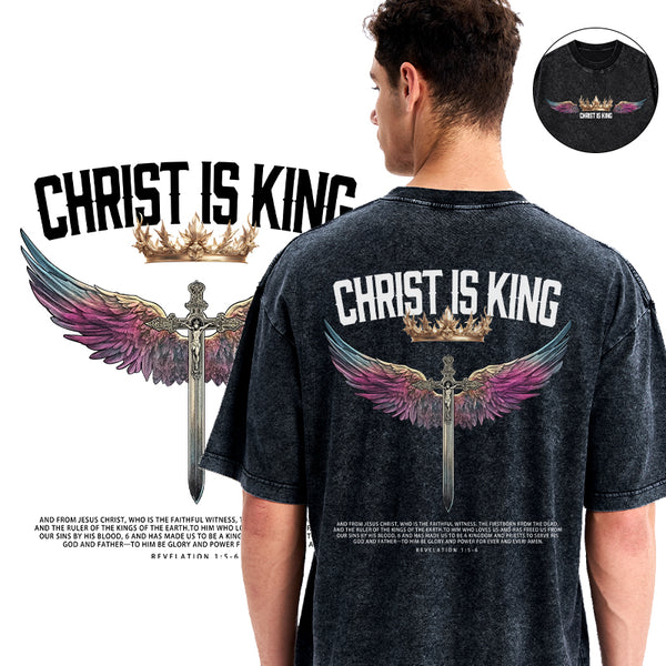 Jesus Christ Is King Christian Washed T-Shirt