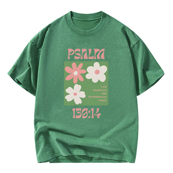 I Am Fearfully And Wonderfully Made Christian Washed T-Shirt