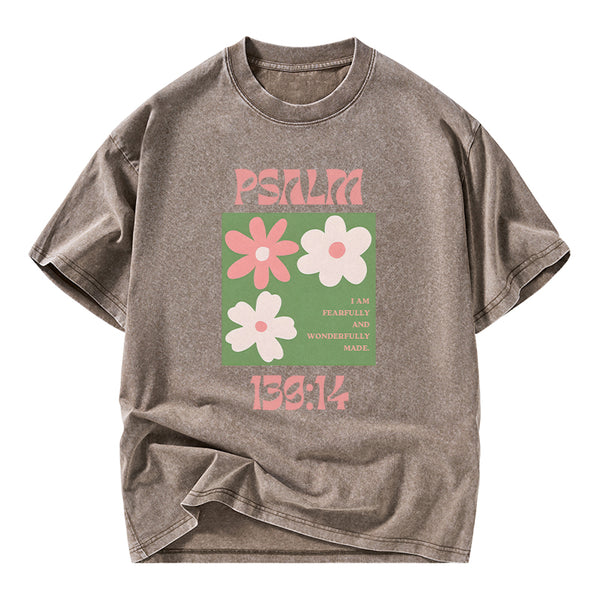 I Am Fearfully And Wonderfully Made Christian Washed T-Shirt