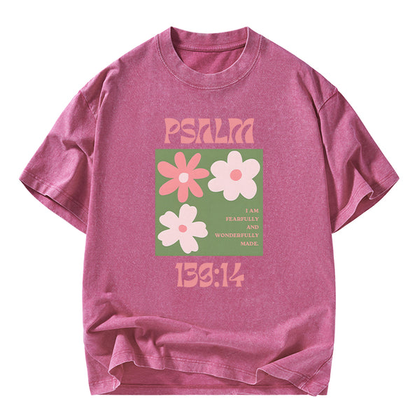 I Am Fearfully And Wonderfully Made Christian Washed T-Shirt