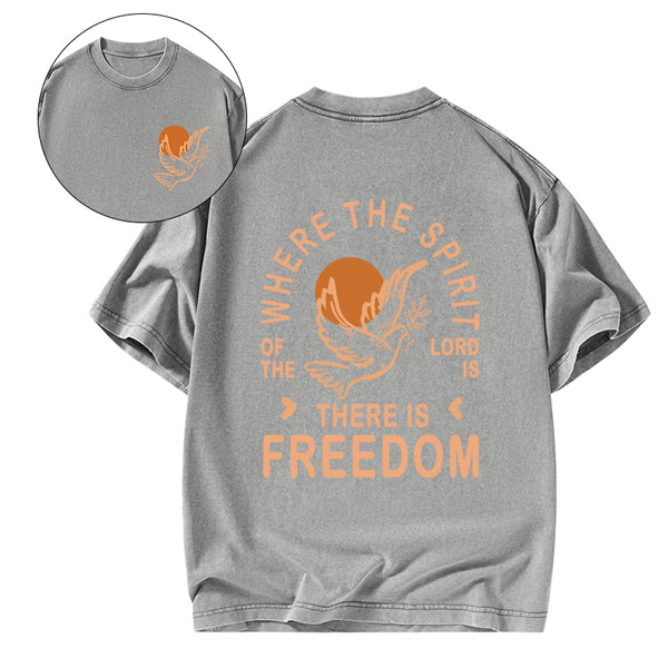 There Is Freedom Christian Washed T-Shirt