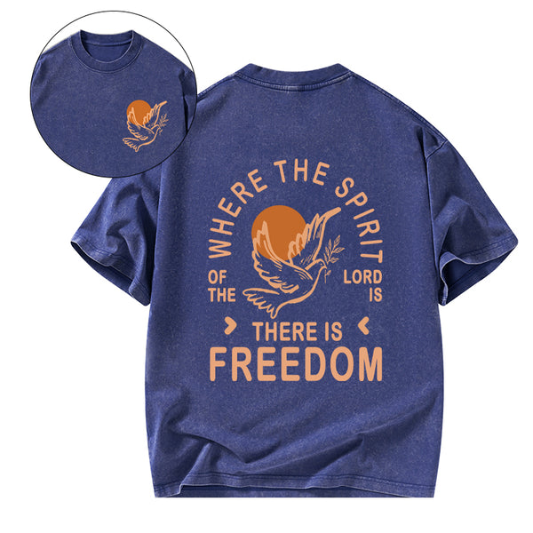 There Is Freedom Christian Washed T-Shirt
