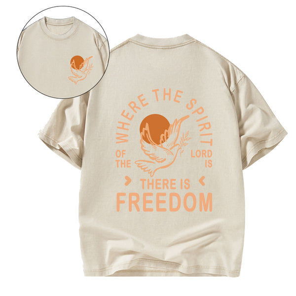 There Is Freedom Christian Washed T-Shirt