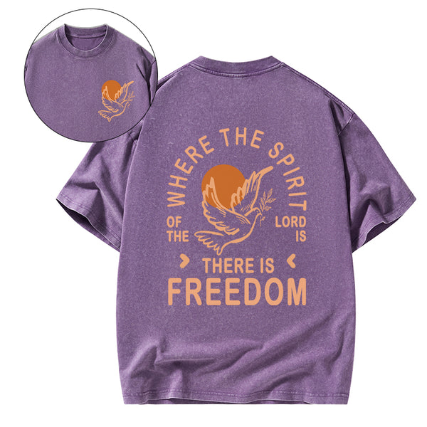 There Is Freedom Christian Washed T-Shirt