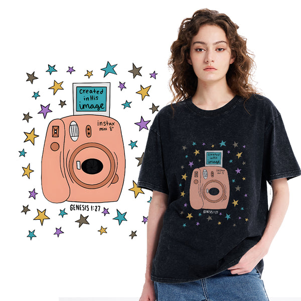 Created In His Image Christian Washed T-Shirt