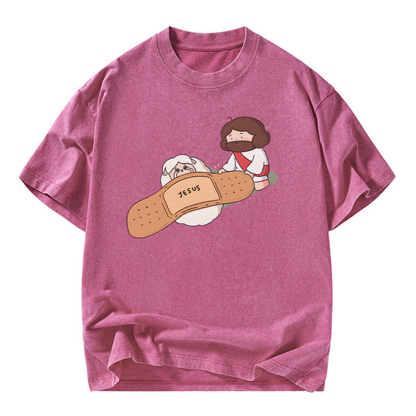 Jesus Heals Christian Washed T-Shirt