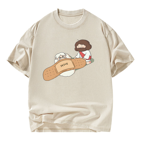 Jesus Heals Christian Washed T-Shirt