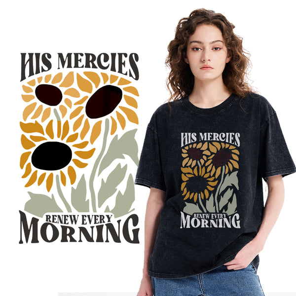 His Mercies Renew Every Morning Christian Washed T-Shirt