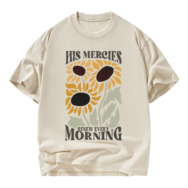 His Mercies Renew Every Morning Christian Washed T-Shirt