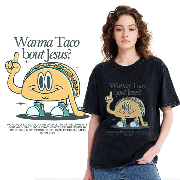 Retro Funny Jesus Christian Washed T-Shirt