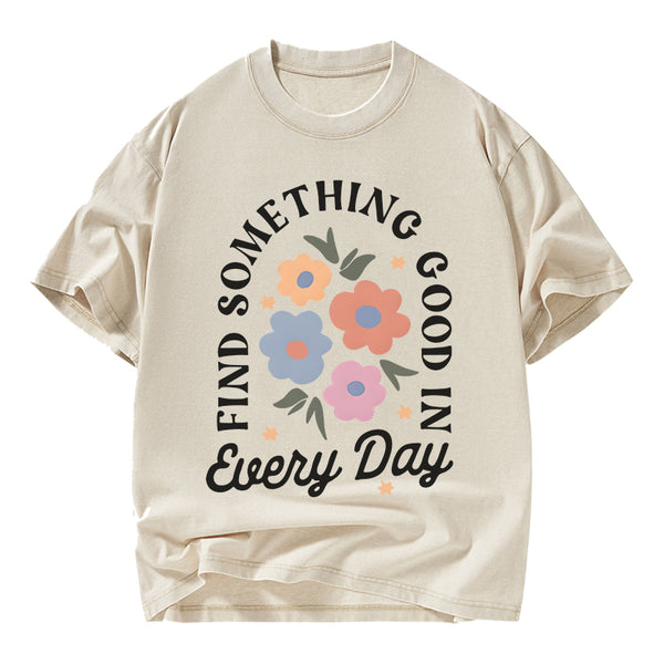 Retro Flower Inspirational Christian Washed T-Shirt