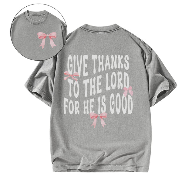 Coquette Pink Bow Christian Washed T-Shirt