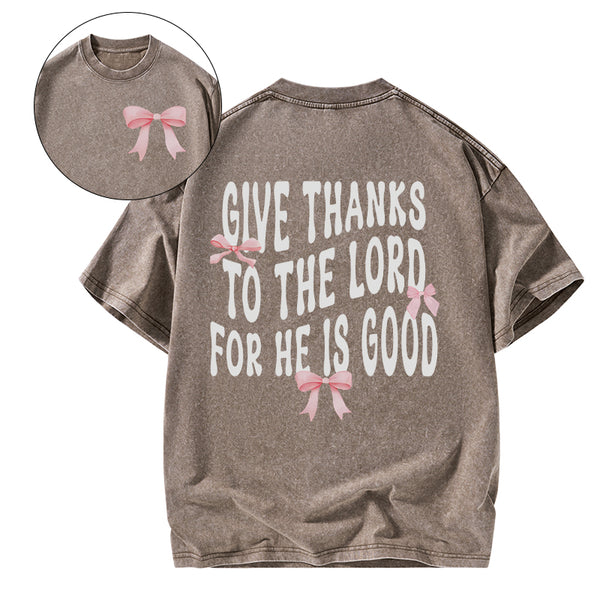 Coquette Pink Bow Christian Washed T-Shirt