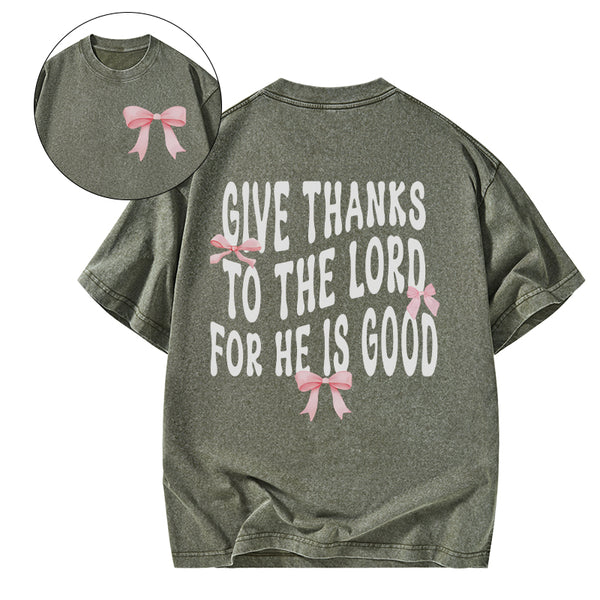 Coquette Pink Bow Christian Washed T-Shirt
