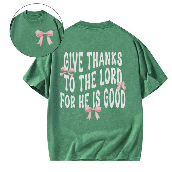Coquette Pink Bow Christian Washed T-Shirt