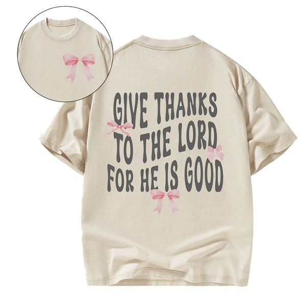 Coquette Pink Bow Christian Washed T-Shirt