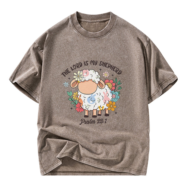The Lord Is My Shepherd Christian Washed T-Shirt