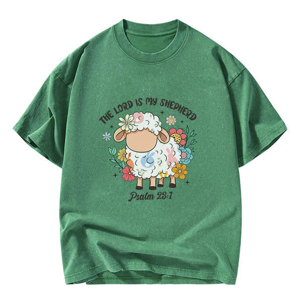 The Lord Is My Shepherd Christian Washed T-Shirt