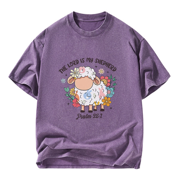 The Lord Is My Shepherd Christian Washed T-Shirt