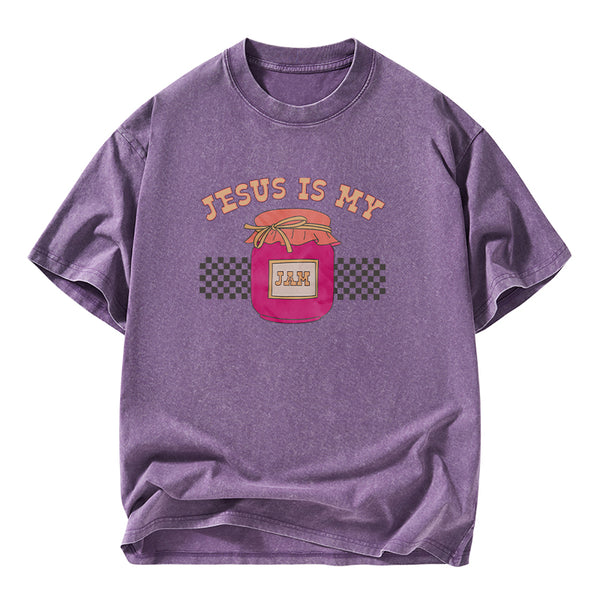 Jesus Is My Jam Christian Washed T-Shirt