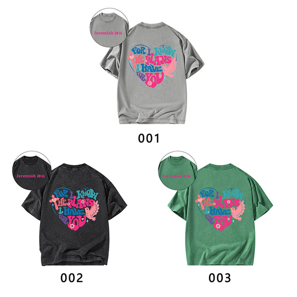 For I Know The Plans Christian Washed T-Shirt