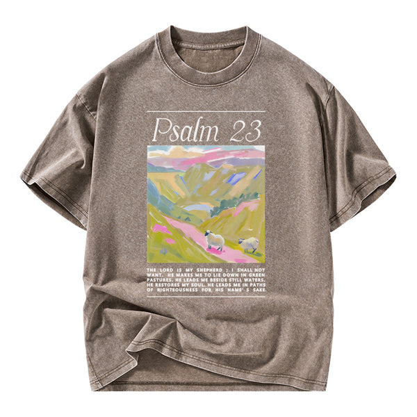 The Lord Is My Shepherd Christian Washed T-Shirt