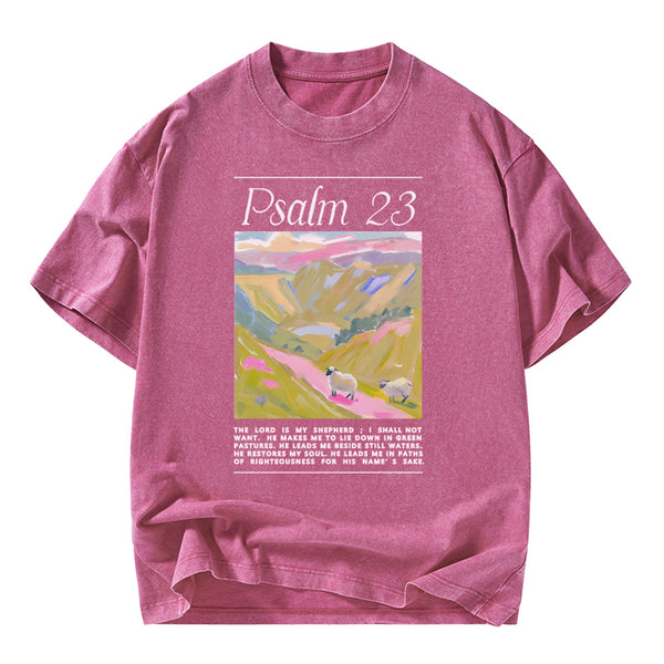 The Lord Is My Shepherd Christian Washed T-Shirt