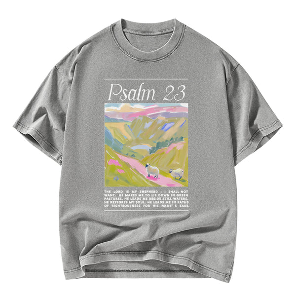 The Lord Is My Shepherd Christian Washed T-Shirt