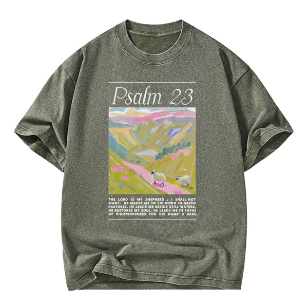 The Lord Is My Shepherd Christian Washed T-Shirt