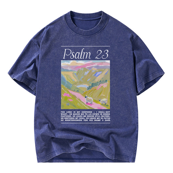 The Lord Is My Shepherd Christian Washed T-Shirt