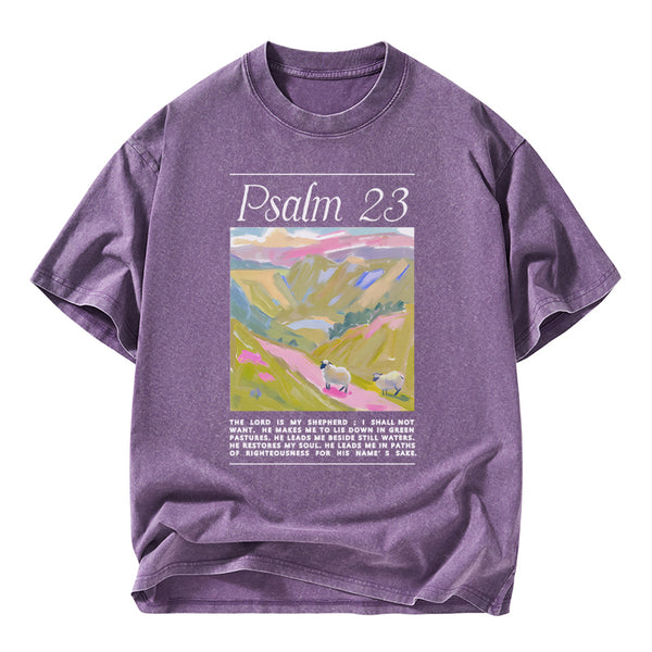 The Lord Is My Shepherd Christian Washed T-Shirt