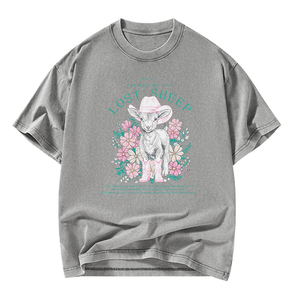 Parable Of The Lost Sheep Christian Washed T-Shirt