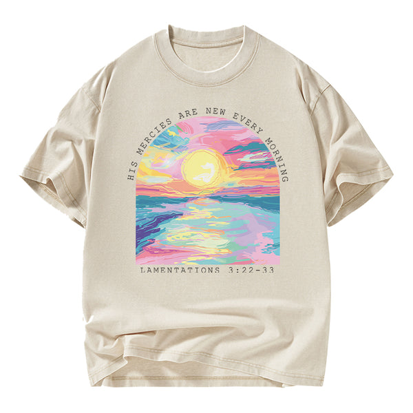 His Mercies Are New Every Morning Christian Washed T-Shirt