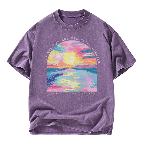 His Mercies Are New Every Morning Christian Washed T-Shirt