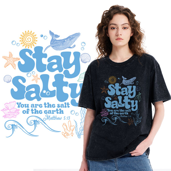 Stay Salty Christian Washed T-Shirt