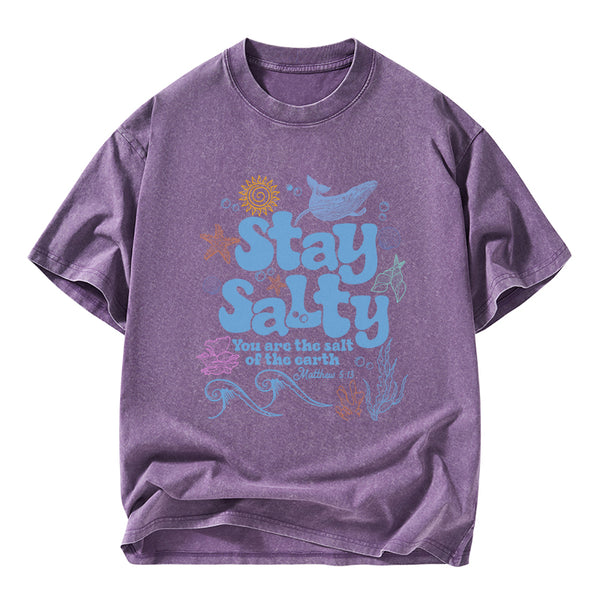 Stay Salty Christian Washed T-Shirt