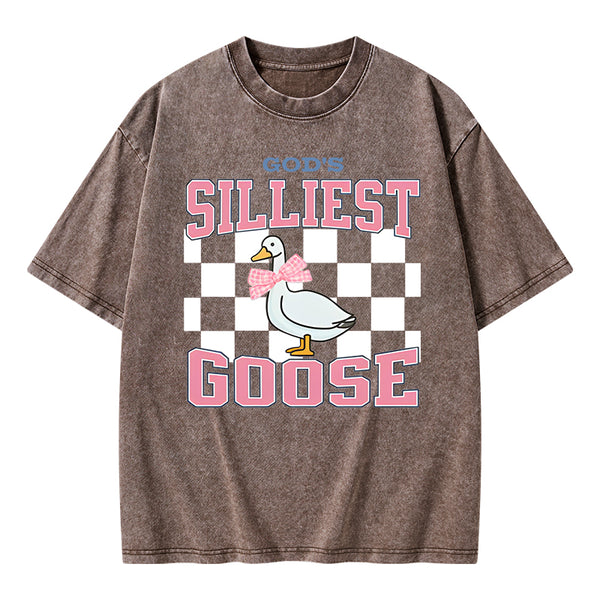 God's Silliest Goose Christian Washed T-Shirt