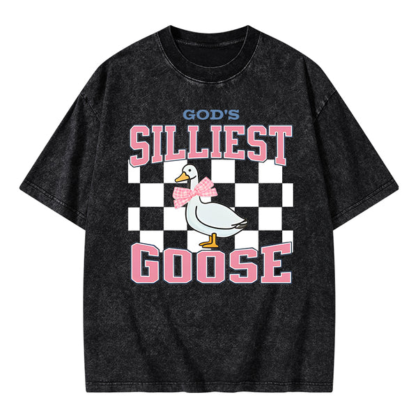 God's Silliest Goose Christian Washed T-Shirt