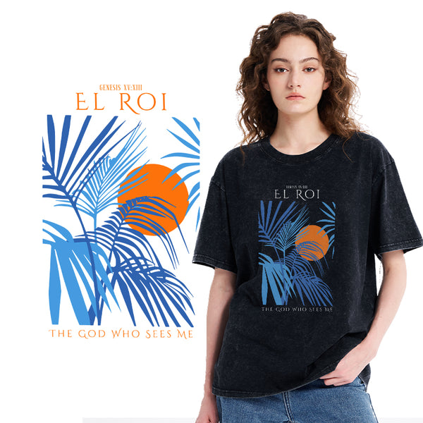 The God Who Sees Me Christian Washed T-Shirt