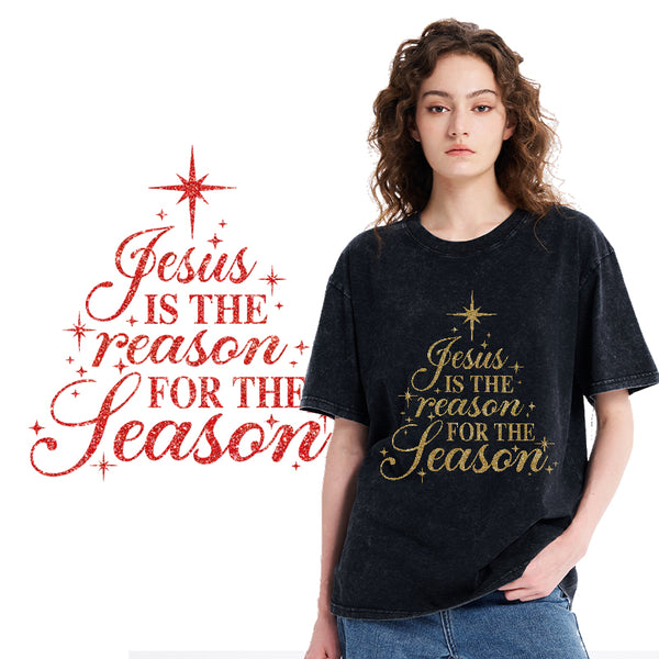 Jesus Is The Reason For The Season Christian Washed T-Shirt