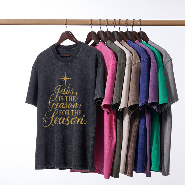 Jesus Is The Reason For The Season Christian Washed T-Shirt