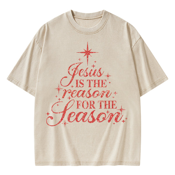 Jesus Is The Reason For The Season Christian Washed T-Shirt