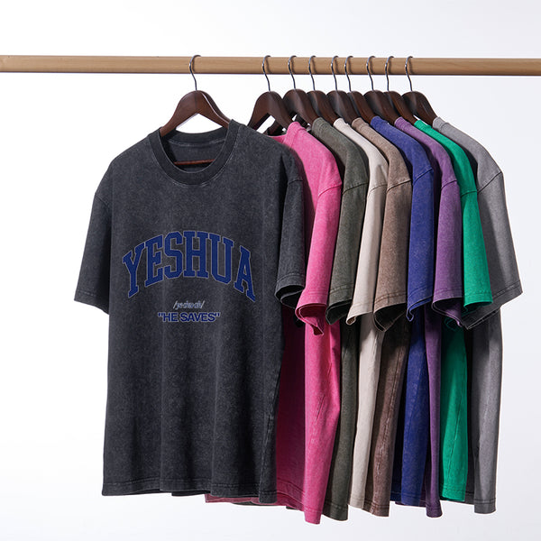 Yeshua He Saves Christian Washed T-Shirt