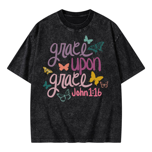 Grace Upon Grace Christian Washed T-Shirt