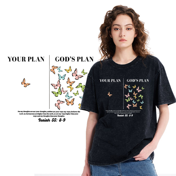 Your Plan And God's Plan Christian Washed T-shirt