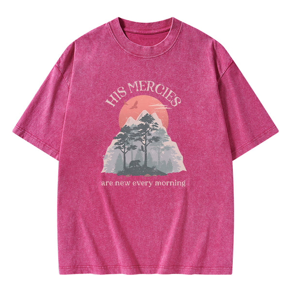 His Mercies Are New Every Morning Christian Washed T-shirt