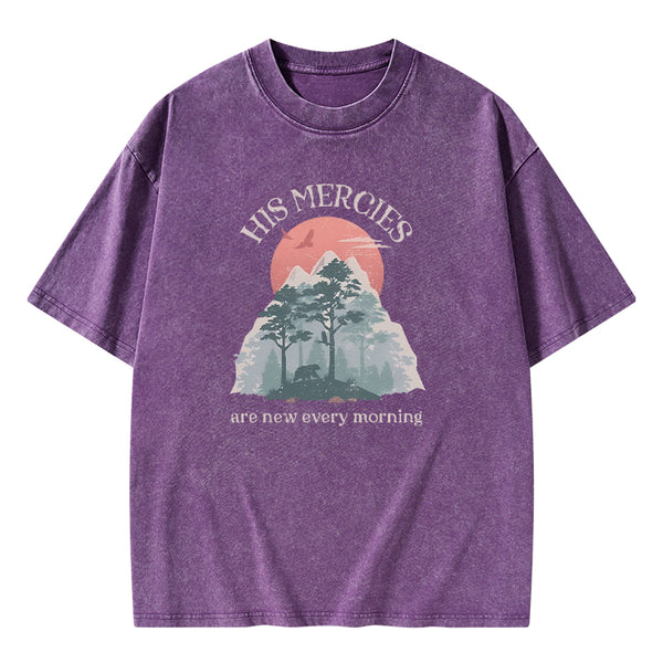 His Mercies Are New Every Morning Christian Washed T-shirt