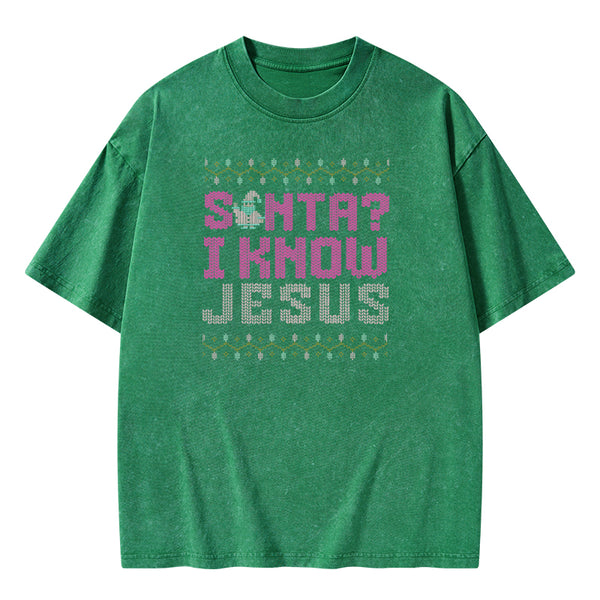 I Know Jesus Christian Washed T-shirt