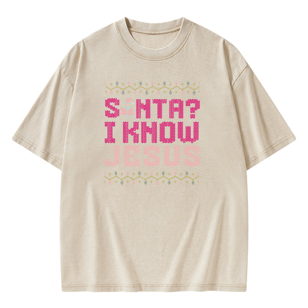 I Know Jesus Christian Washed T-shirt